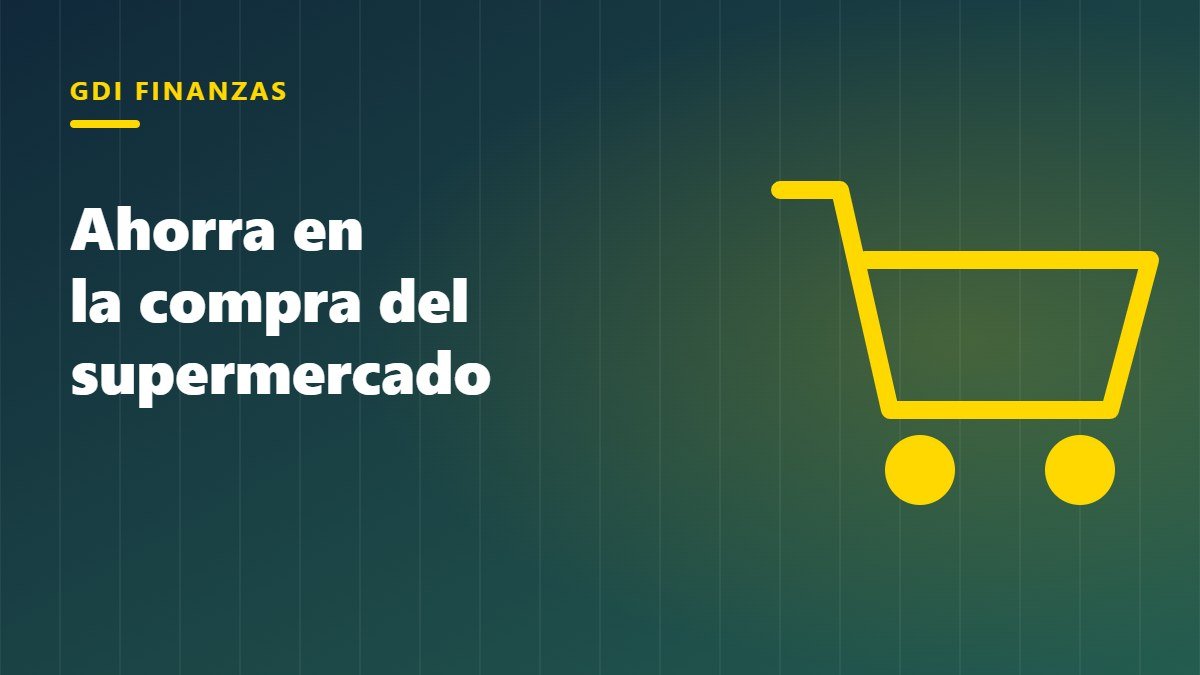 Carrito de la compra amarillo que representa el ahorro en el supermercado